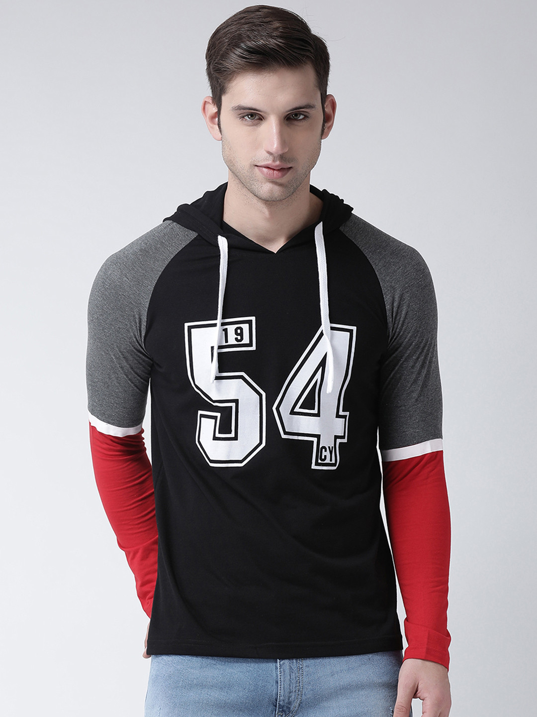 Club York Varsity Printed Hood Neck Raglan Sleeves T-shirt