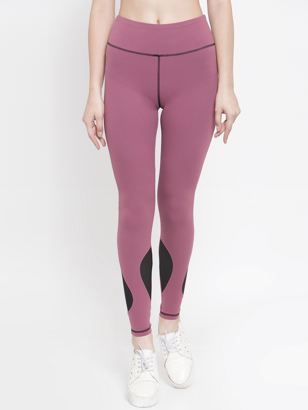 Boston Club Women Purple Solid Sports Tights