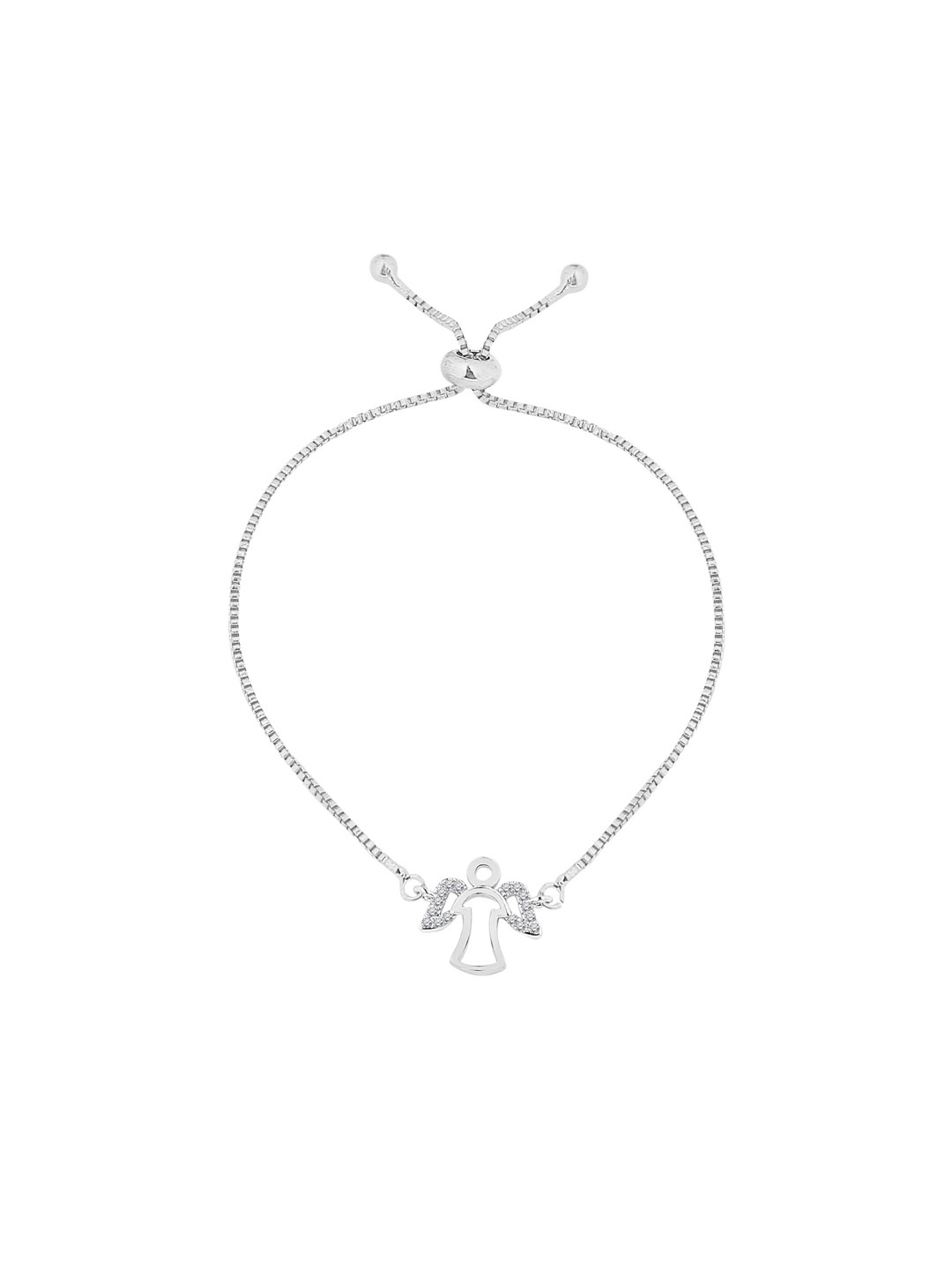 Moon Dust Women Silver-Plated Angel Wings Designer Charm Bracelet