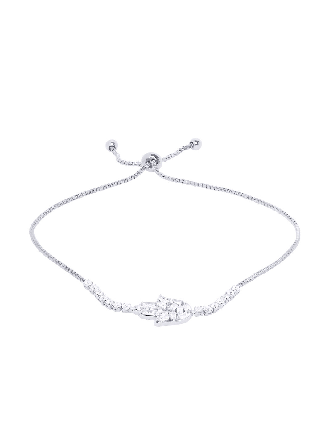 Moon Dust Silver-Plated & Crystal Studded Link Bracelet