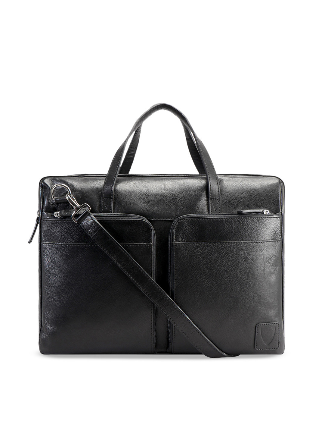 Hidesign Men Black Solid Laptop Leather Bag