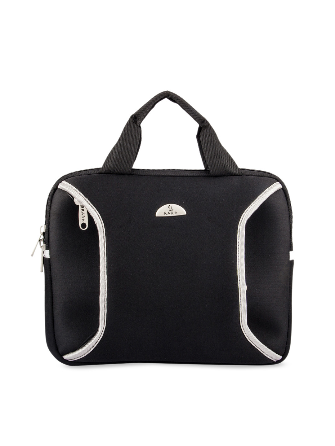 Kara Unisex Black Solid Laptop Sleeve