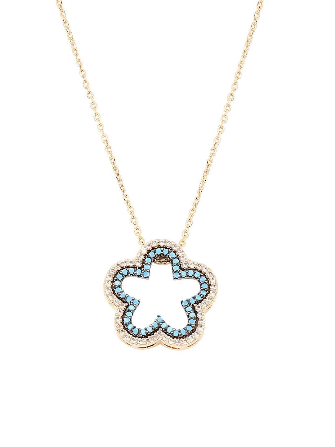 Moon Dust Gold Plated Floral Shaped Necklace