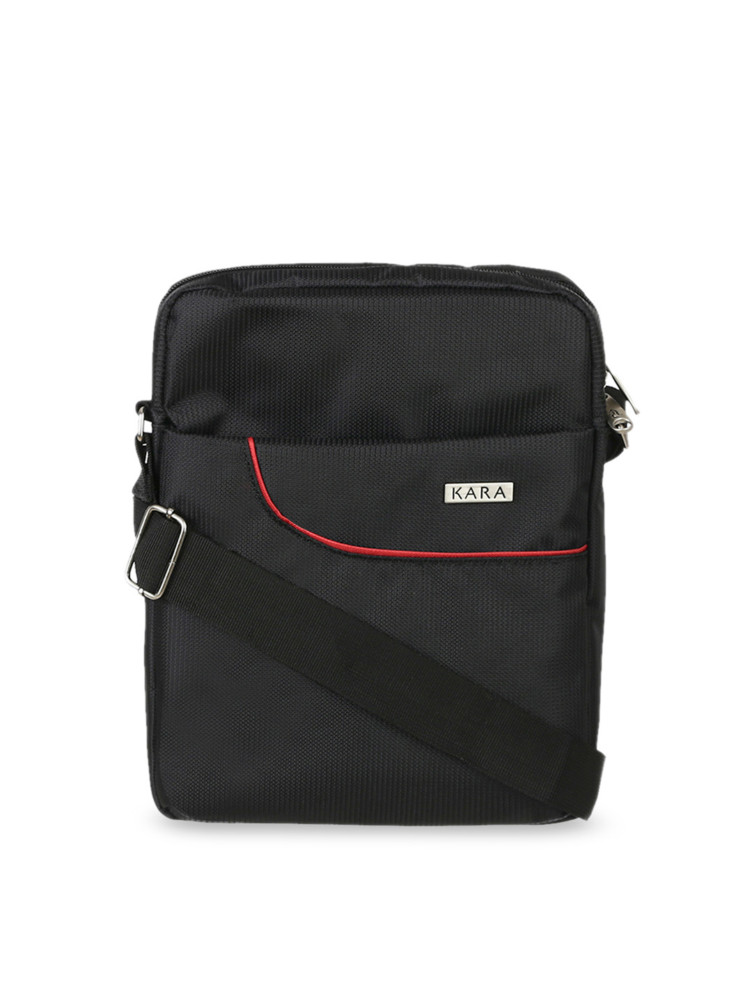 Kara Unisex Black Solid Messenger Bag