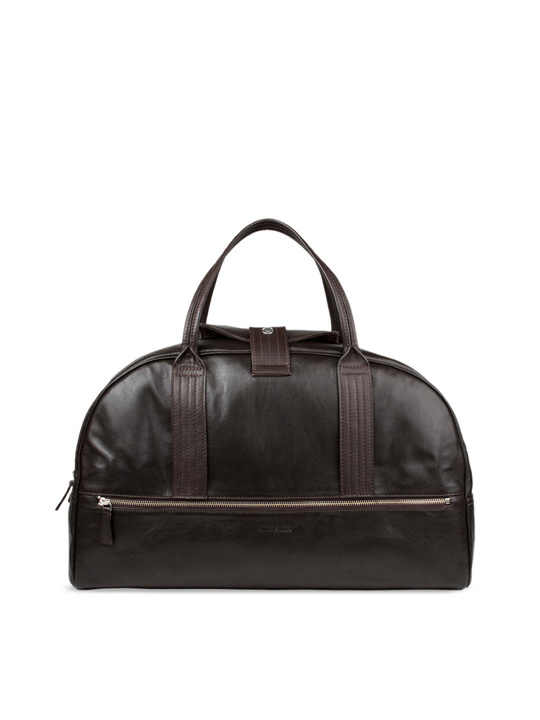 Hidesign Men Brown Solid Vegas Leather Duffel Bag