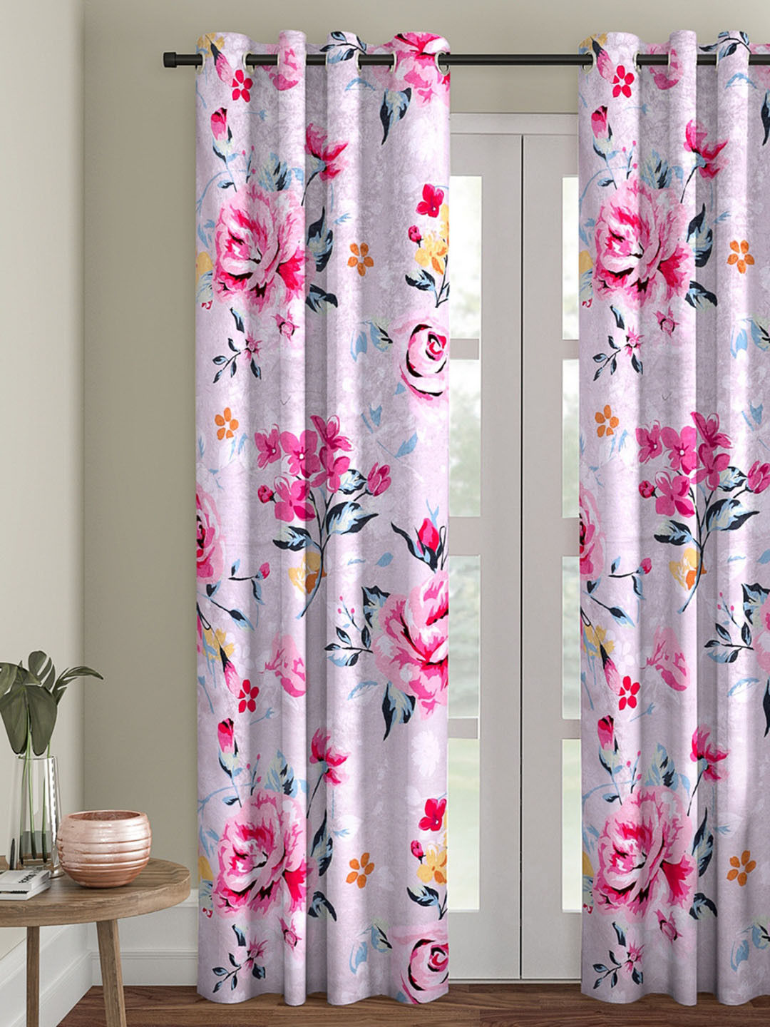 ROMEE Floral Print Room Darkening Door Curtain