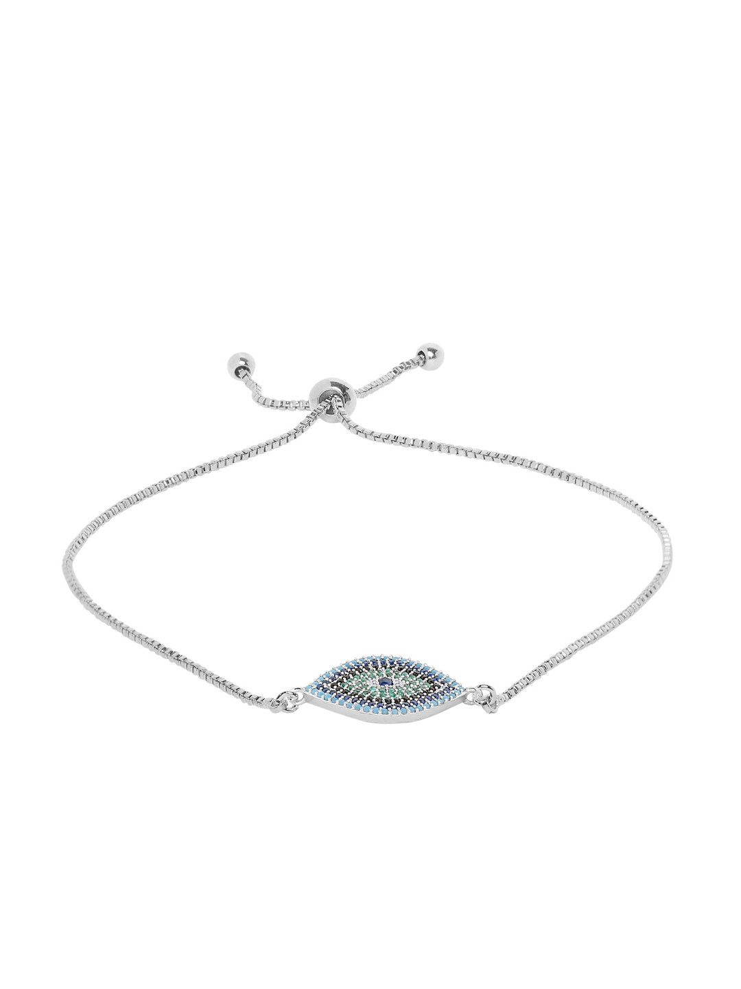 Moon Dust Women Silver-Plated Evil Eye Bracelet