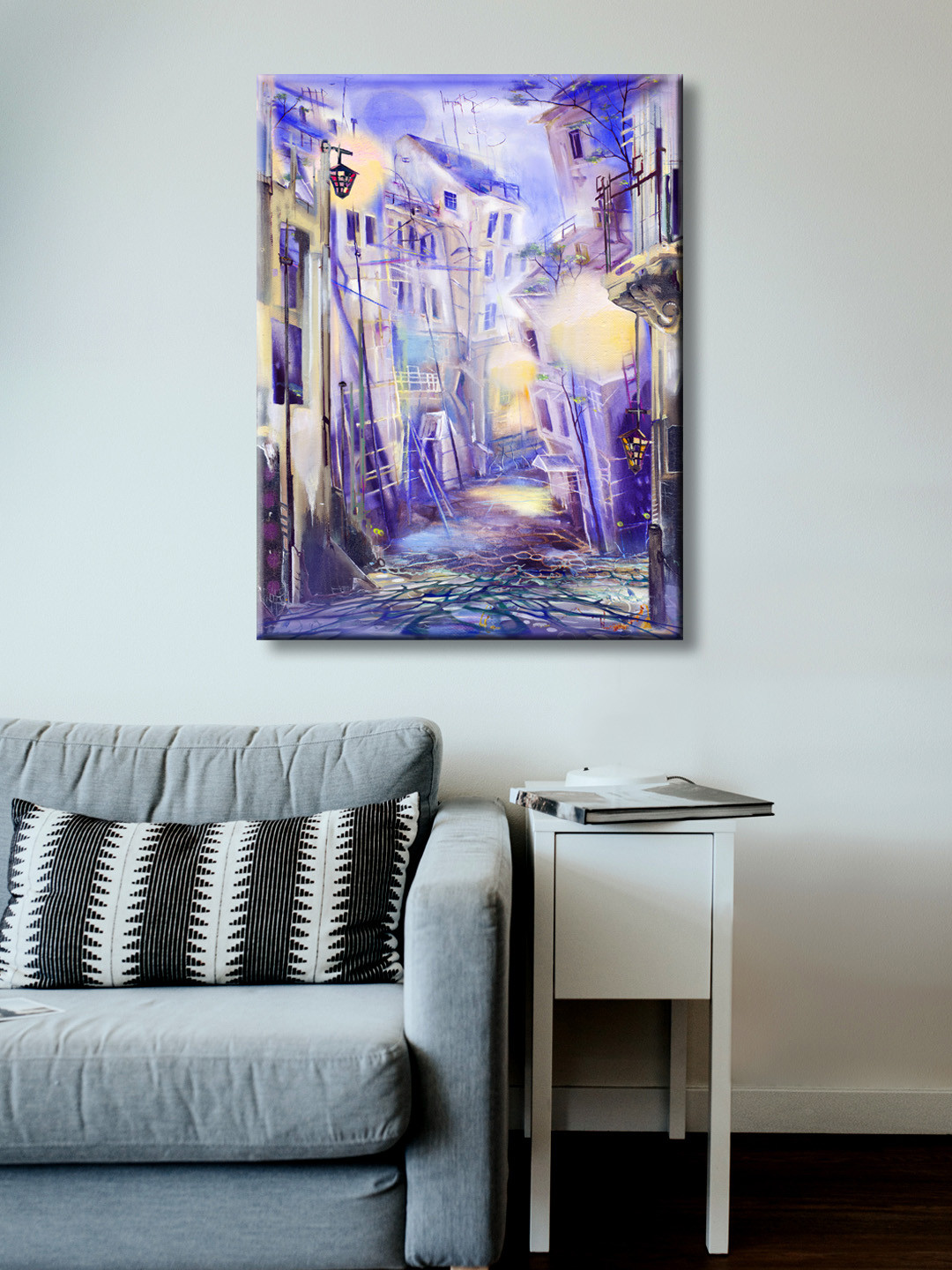 999Store Evening Street Wood Wall Rectangle Paintings Wall Art 24 x 36In