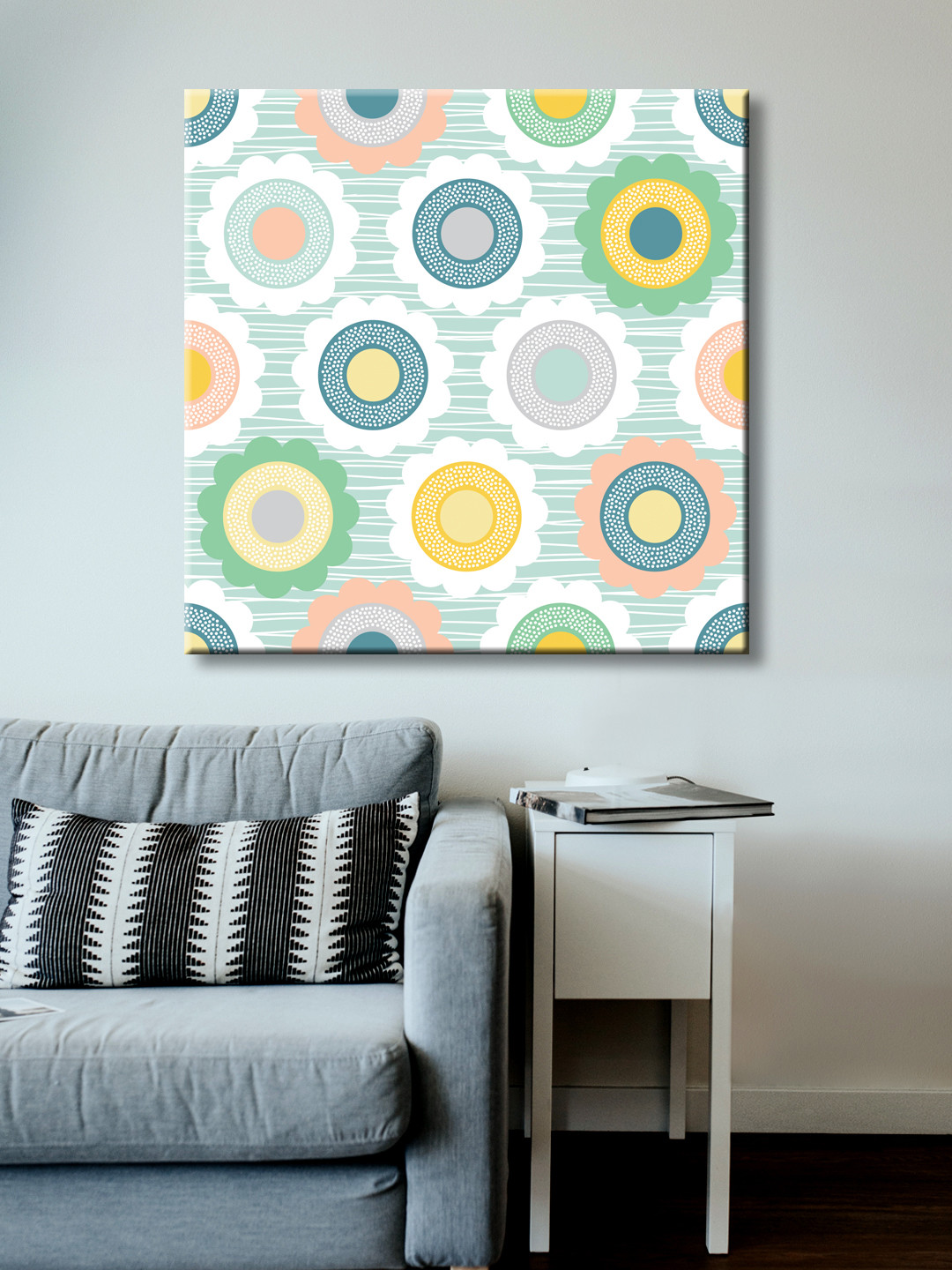 999Store Abstract Modern Scandi Floral Canvas Wall Square Paintings Wall Art - 24 x 24In