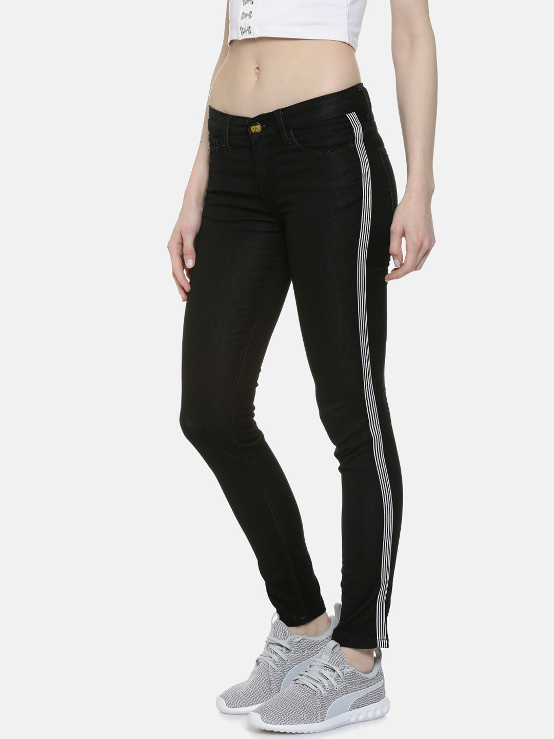 Campus Sutra Women Black Super Skinny Fit High-Rise Clean Look Jeans