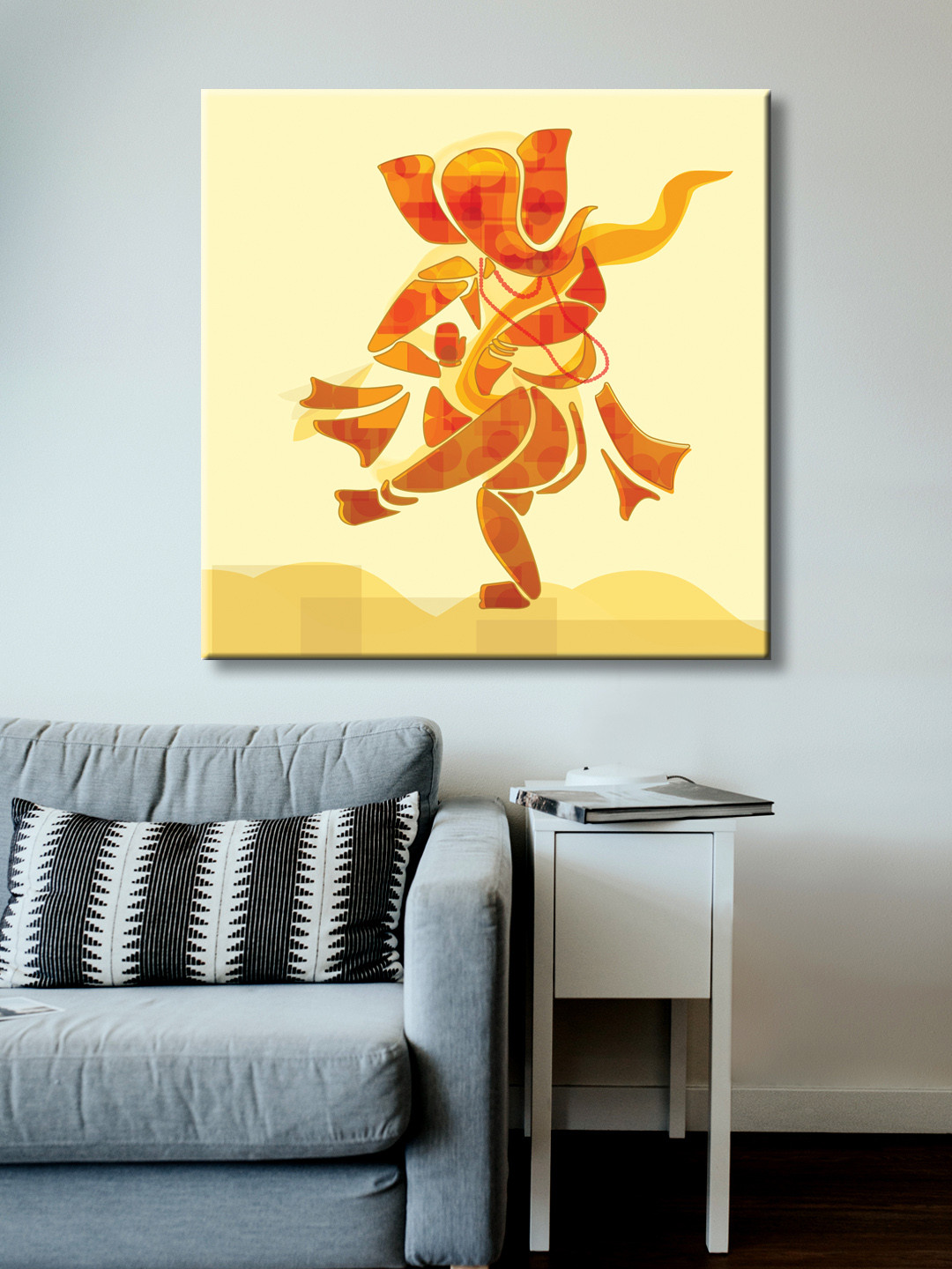 999Store Brown & Yellow Ganesh Wall Art