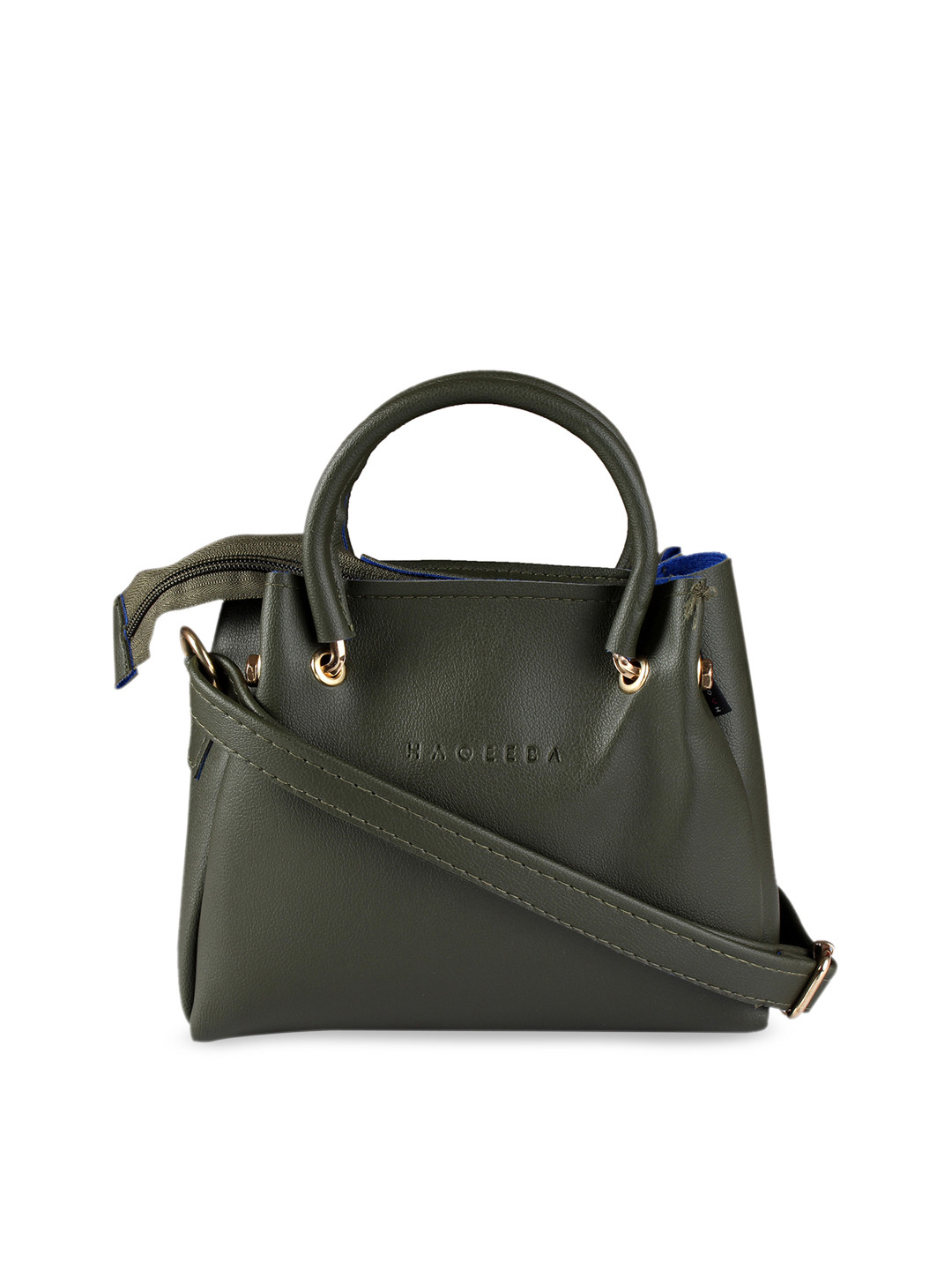 HAQEEBA Green Solid Handheld Bag