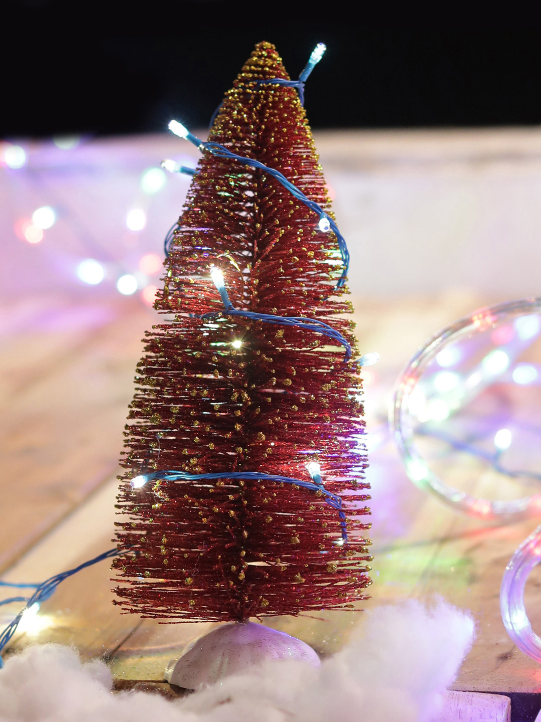 TAYHAA Maroon Christmas Tree Showpiece