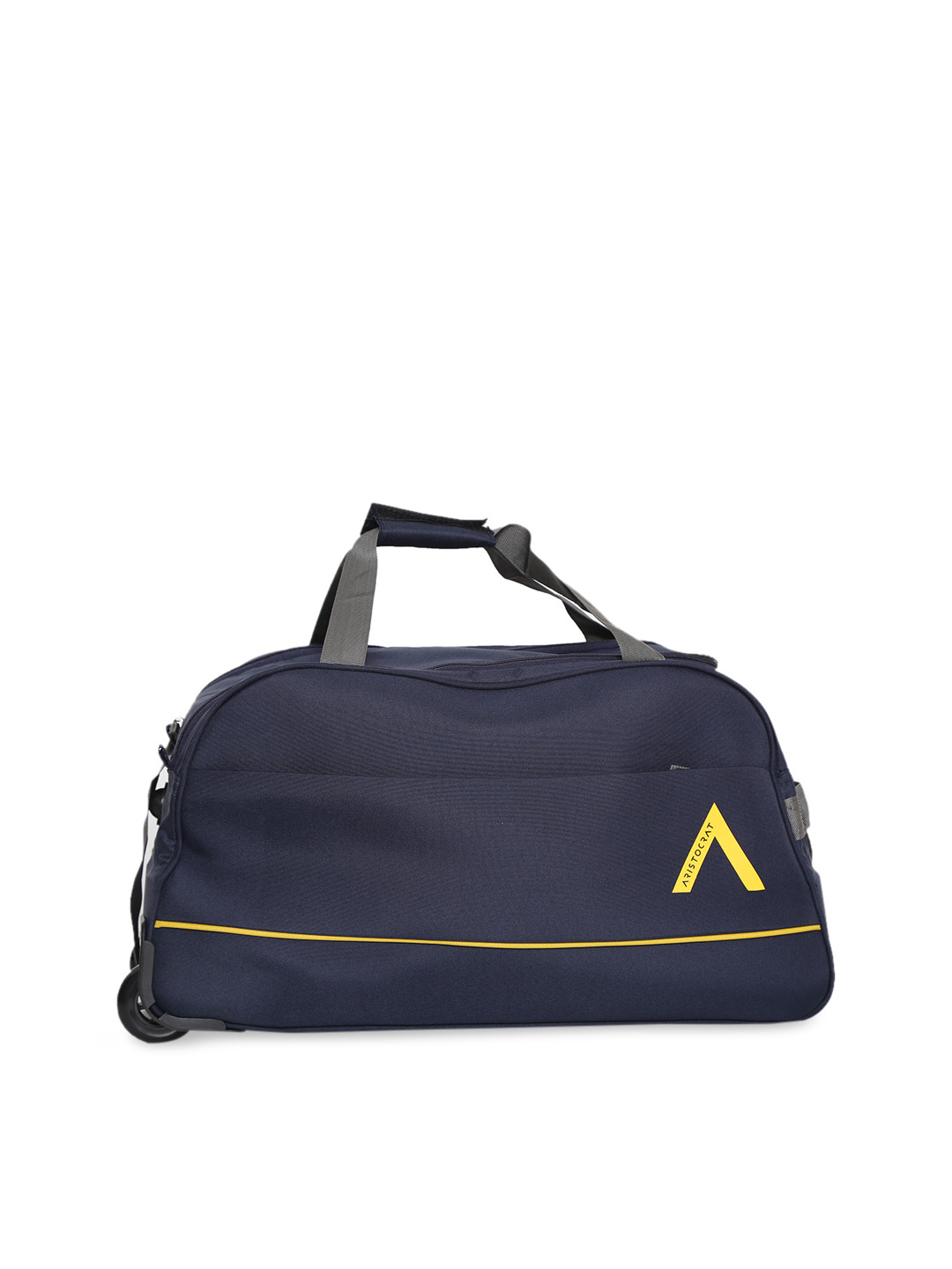 Aristocrat Unisex Navy Blue Solid Trolley Duffle Bag