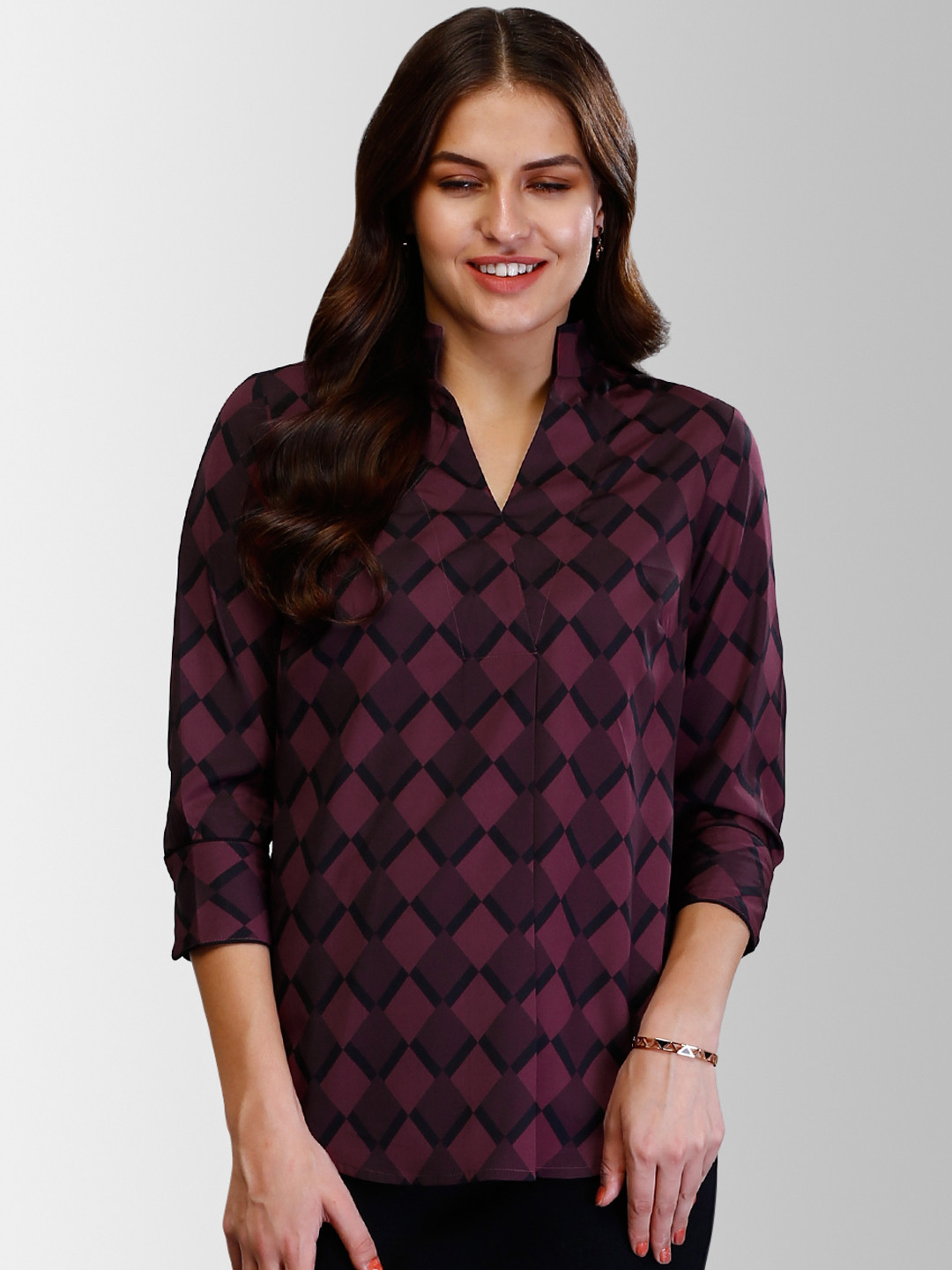 FABLE STREET Burgundy Printed Top