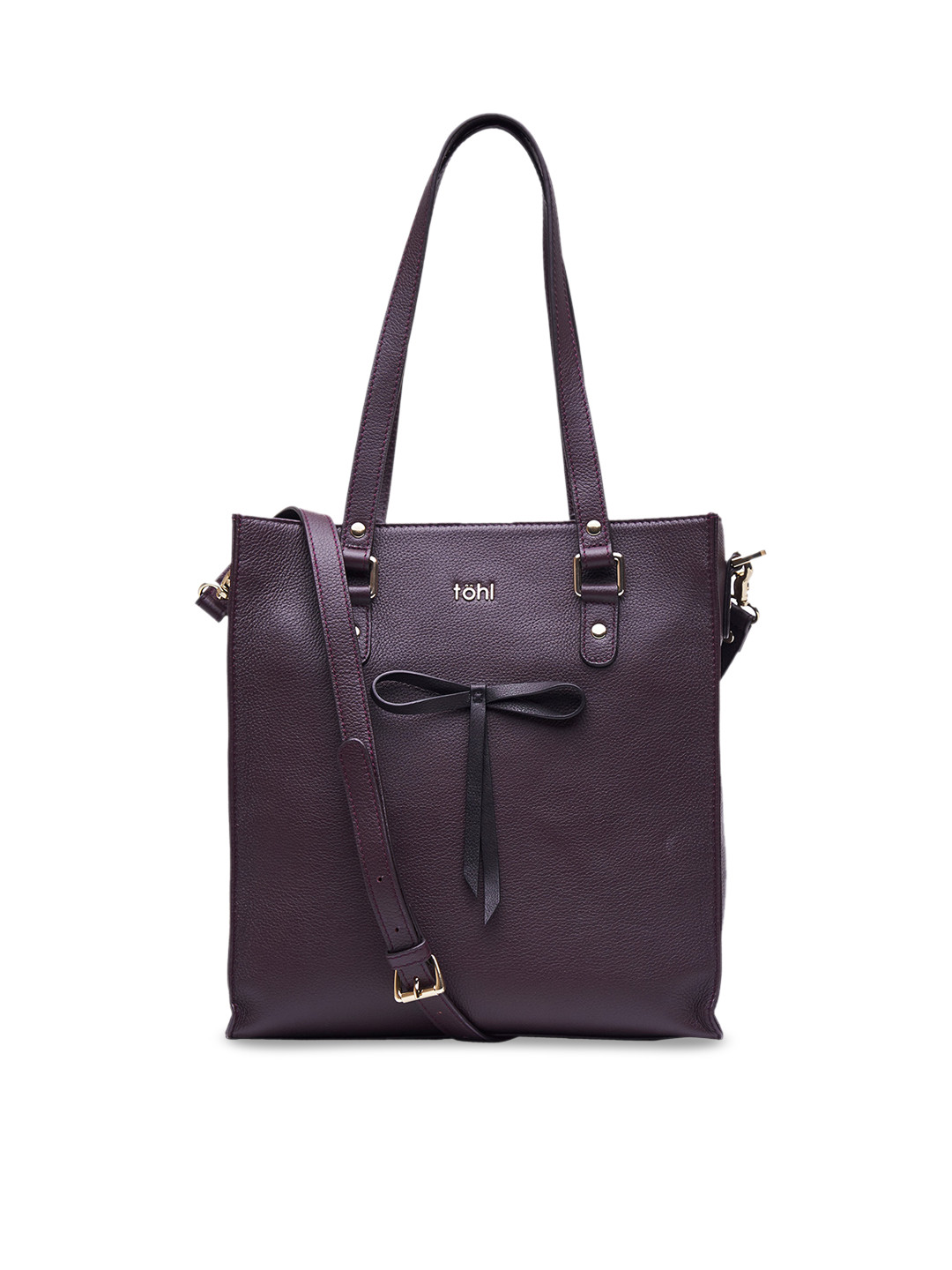 tohl Burgundy Solid Leather Shoulder Bag