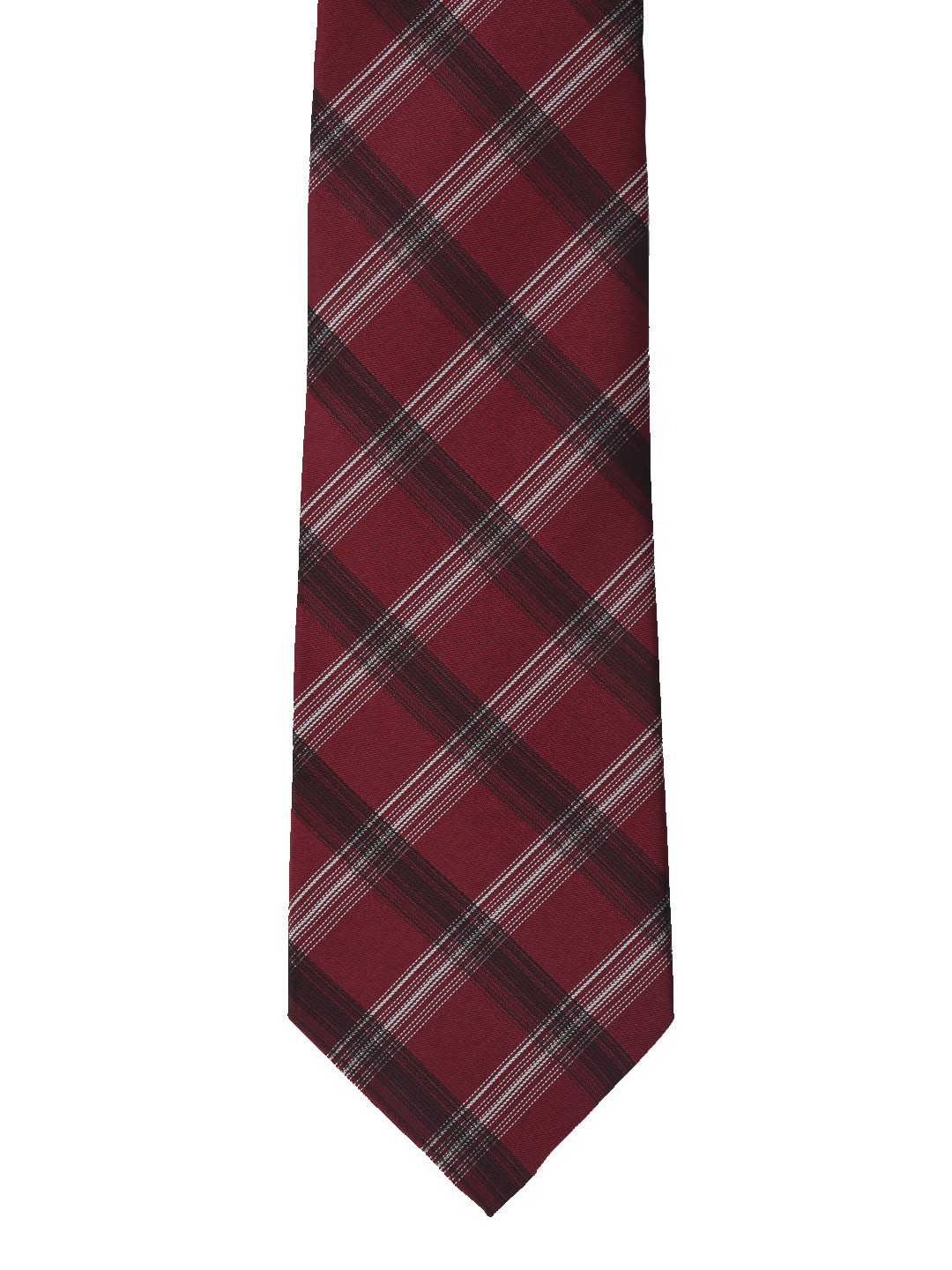 Calvadoss Maroon & Black Checked Broad Tie