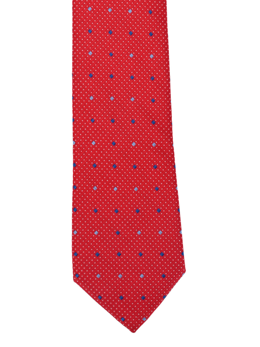 Calvadoss Red & Blue Woven Design Broad Tie