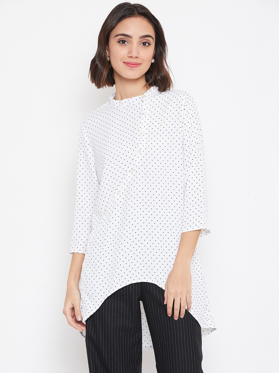 Ruhaans White & Black Printed Tunic