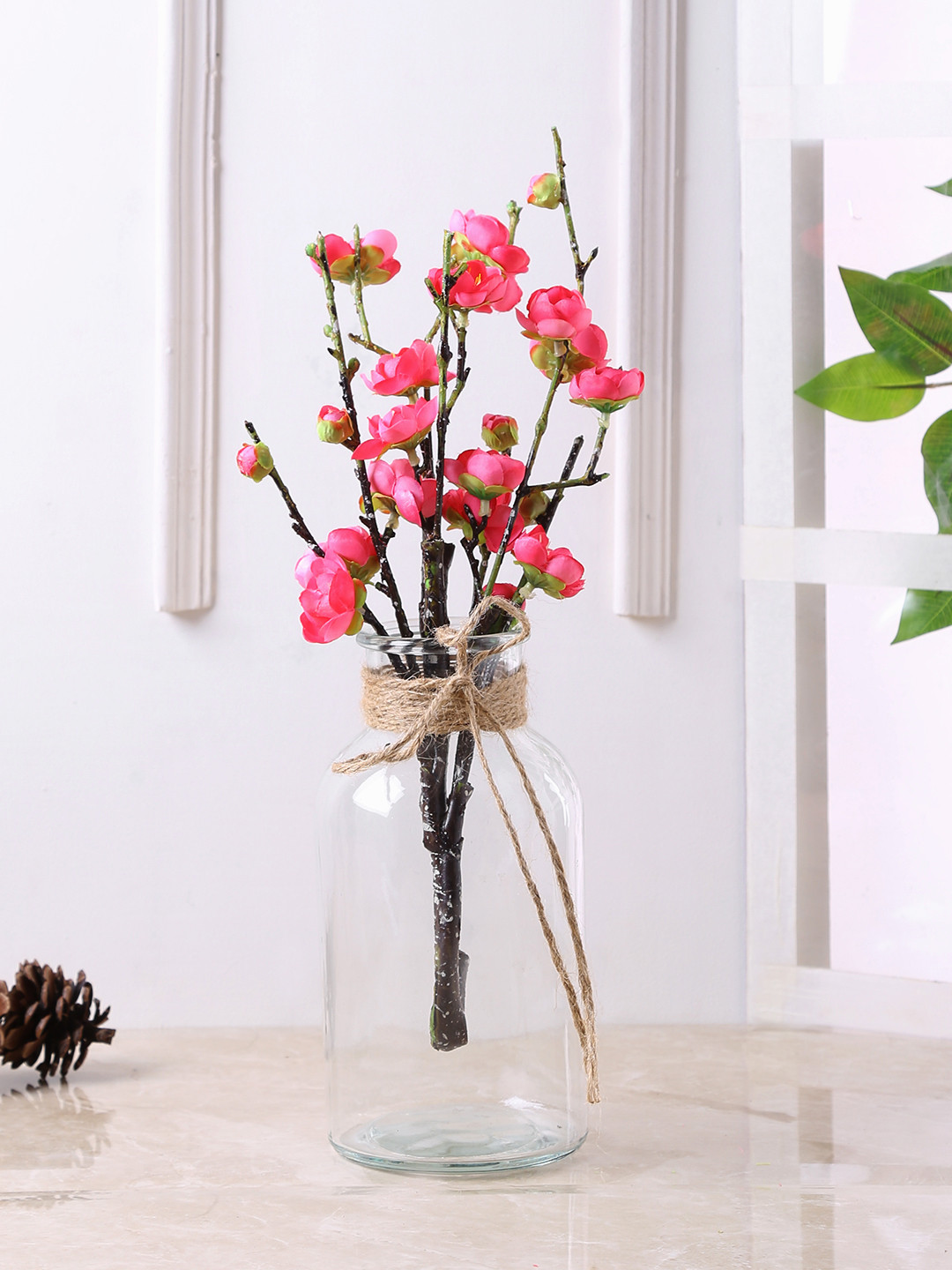 TAYHAA Transparent Glass Flower Vase