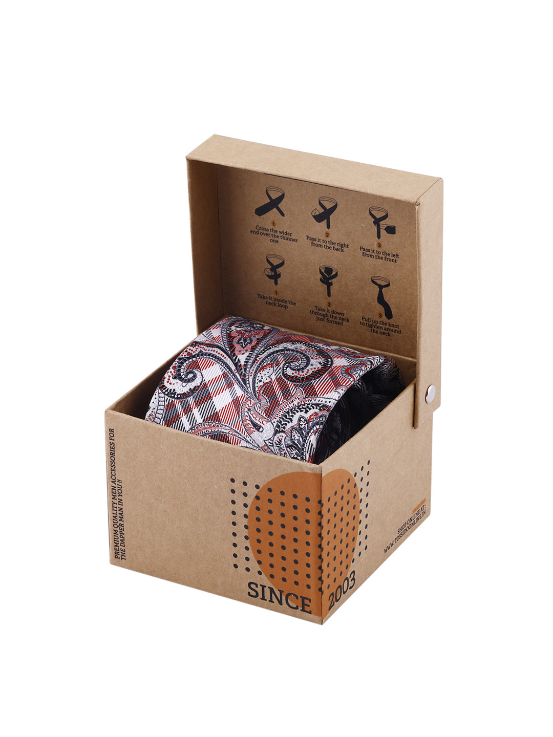 Tossido Pink & Grey Woven Design Broad Tie