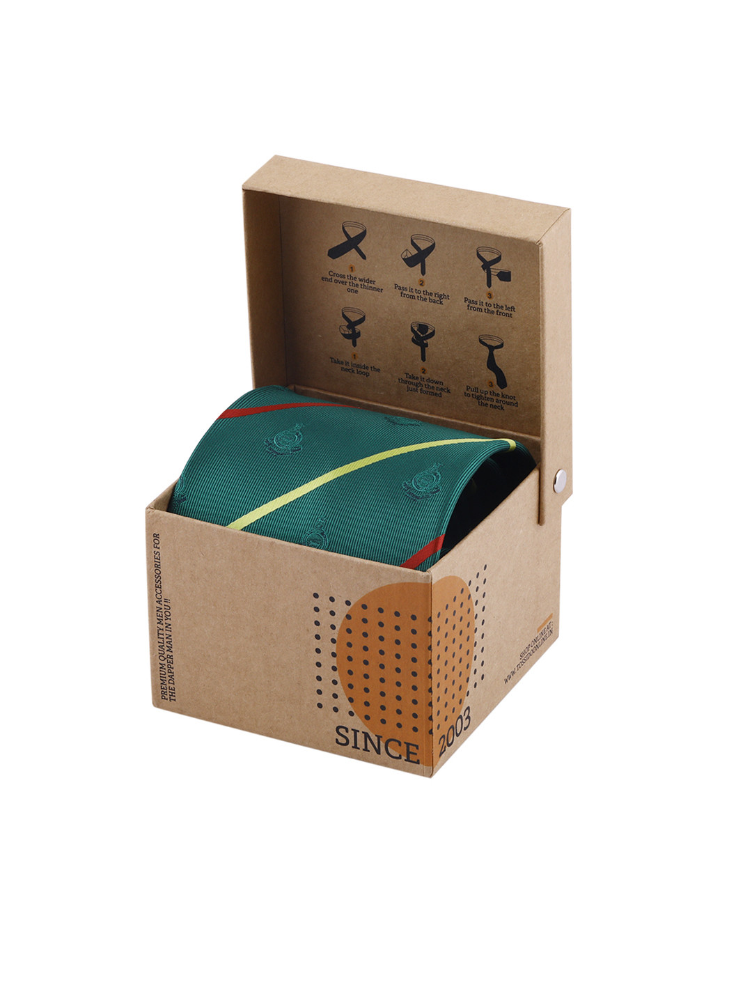 Tossido Green & Yellow Striped Broad Tie