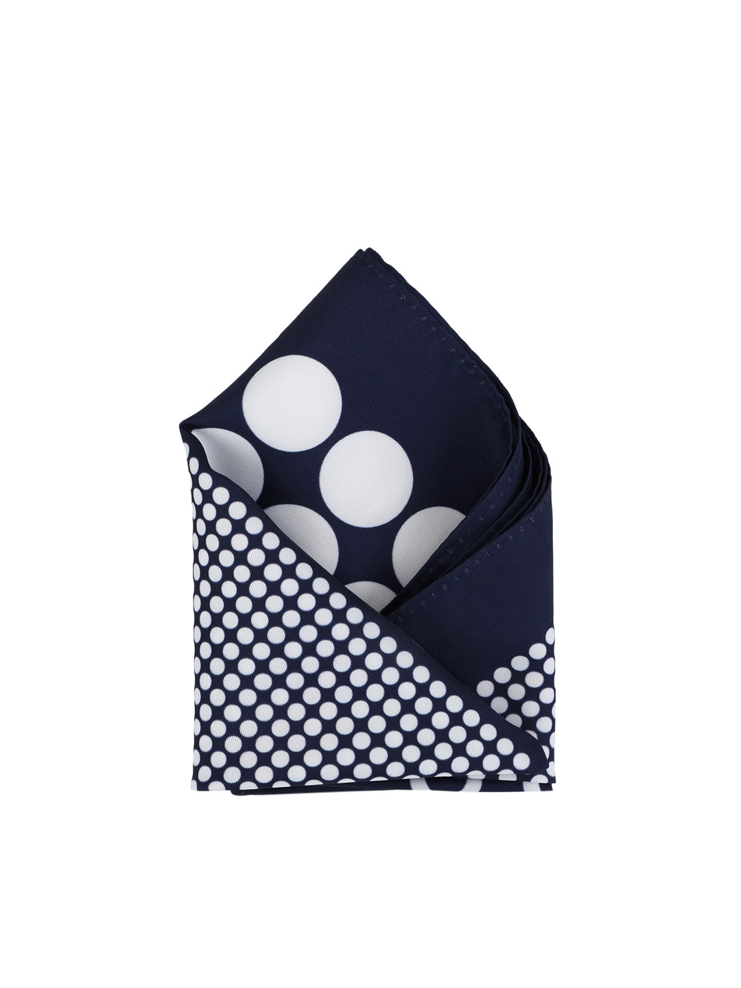 Calvadoss Men Navy Blue & White Printed Pocket Square