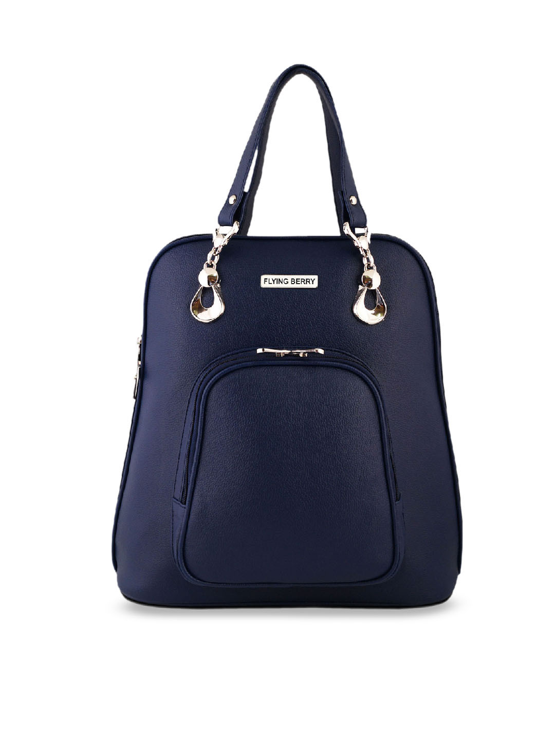 FLYING BERRY Women Navy Blue Solid Backpack