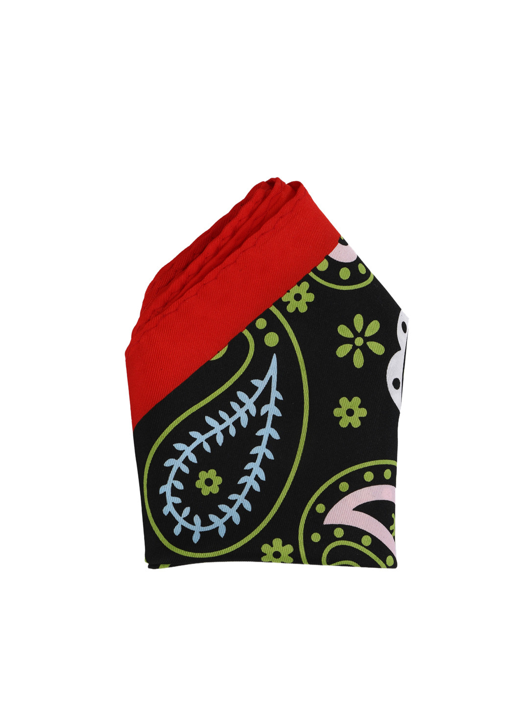 Calvadoss Men Black & Green Printed Pocket Square