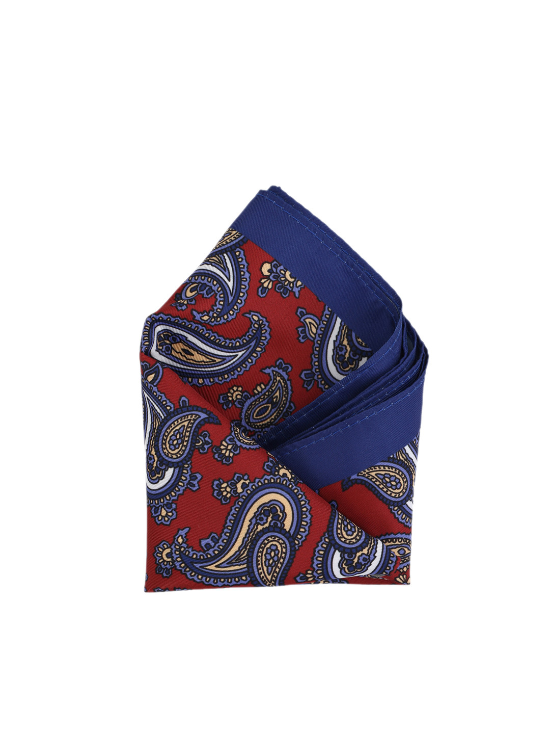 Calvadoss Men Maroon & Blue Printed Pocket Square