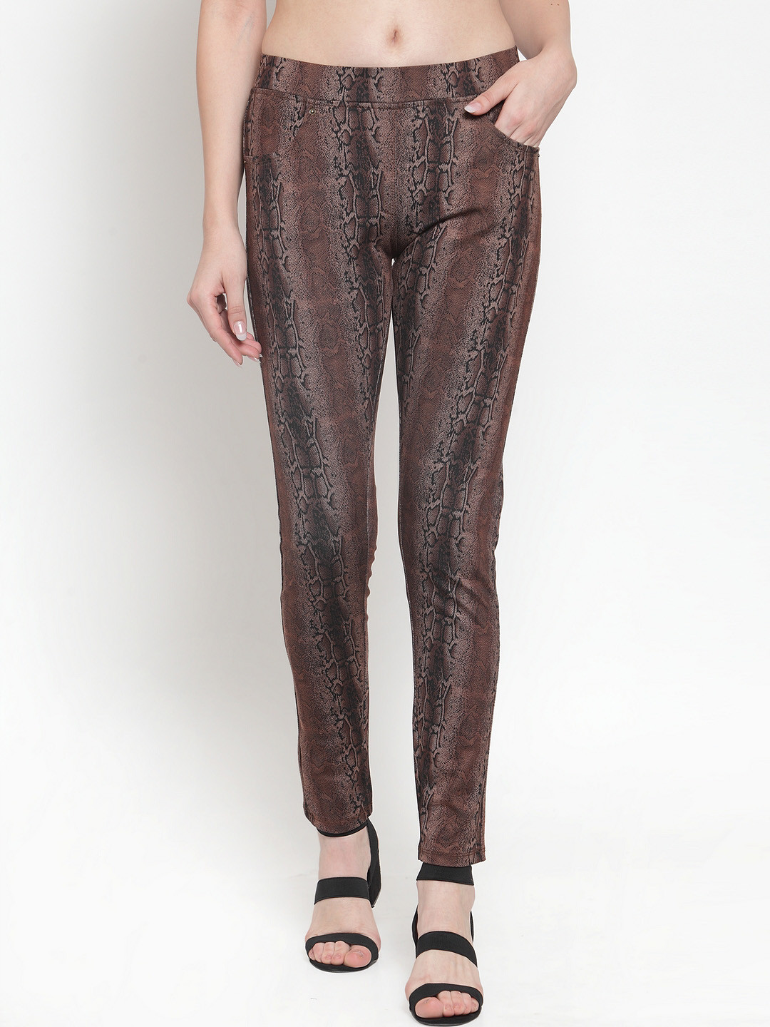 Westwood Women Brown Loose Fit Printed Regular Trousers