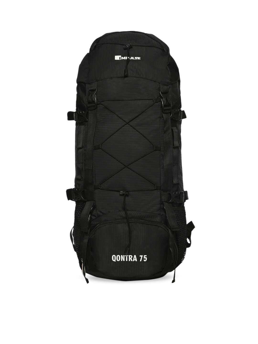 Impulse Unisex Black Solid Qontra 75 Litres Rucksack
