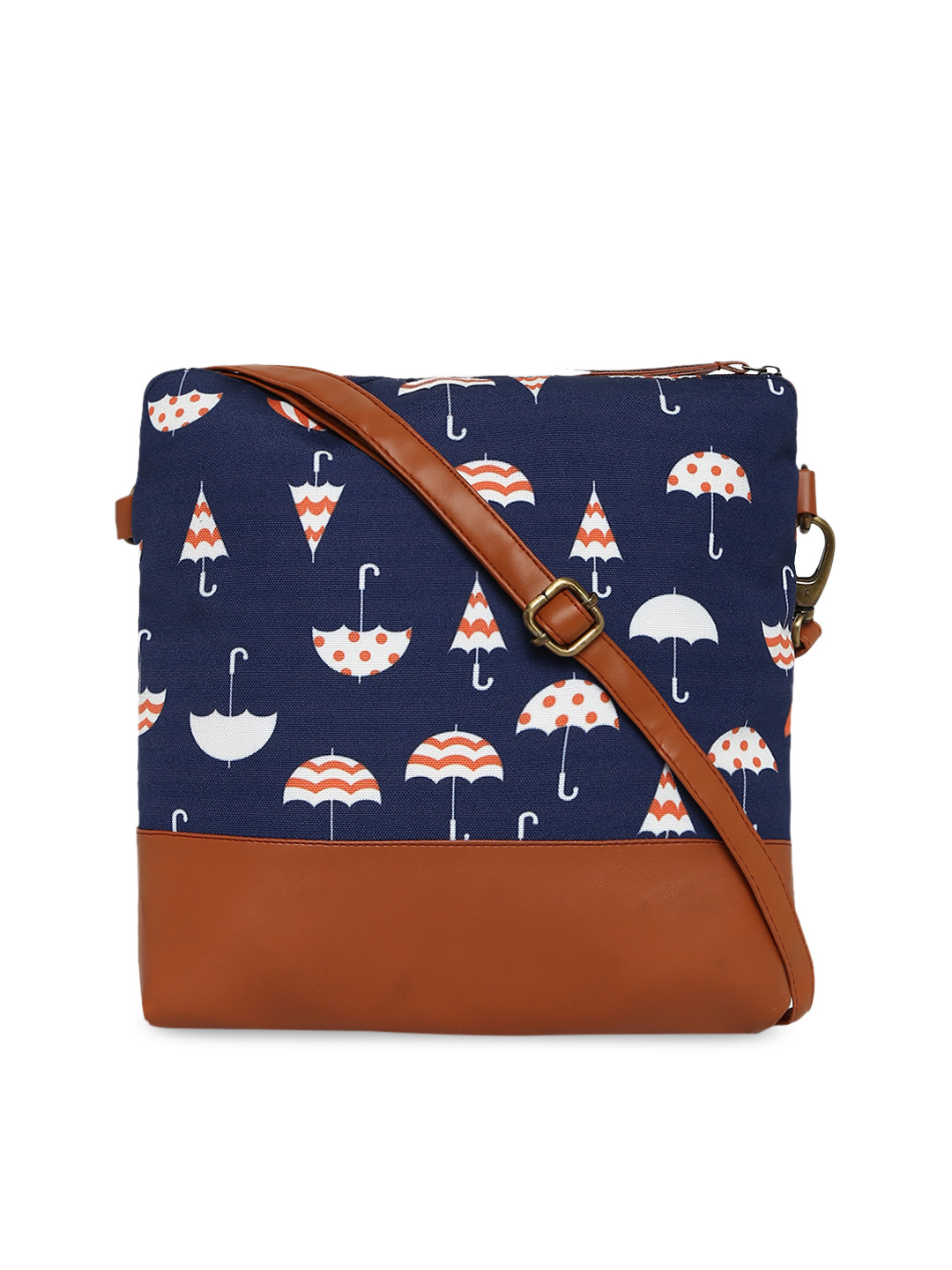 KLEIO Blue & Brown Printed Sling Bag