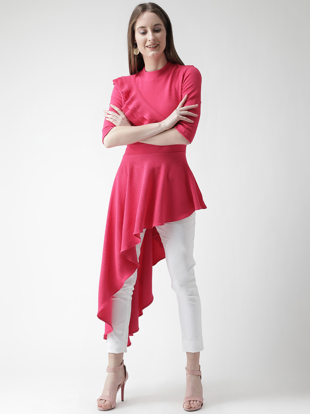 KASSUALLY Fuchsia High-Low Top