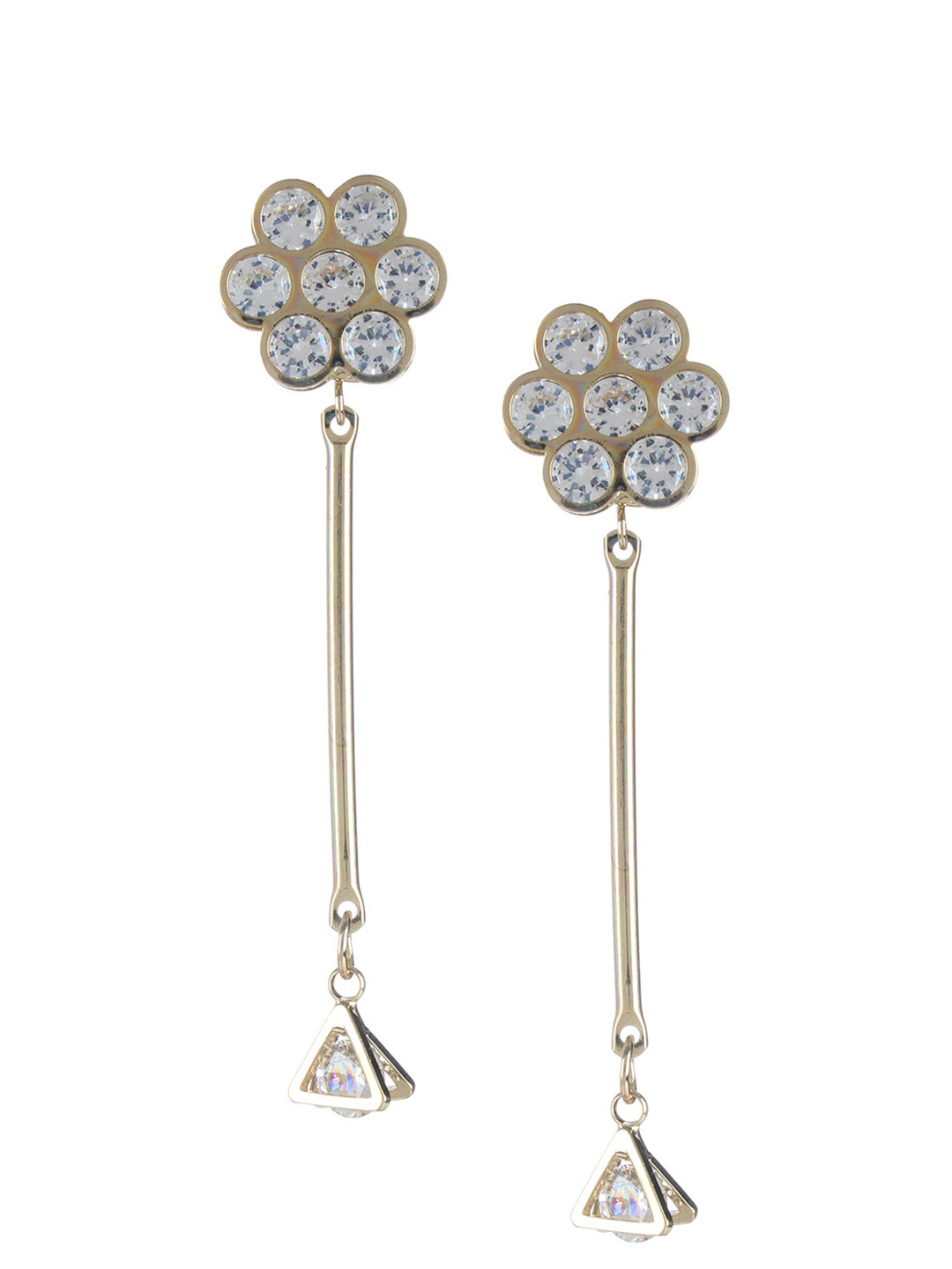 Mali Fionna Gold-Toned Floral Drop Earrings