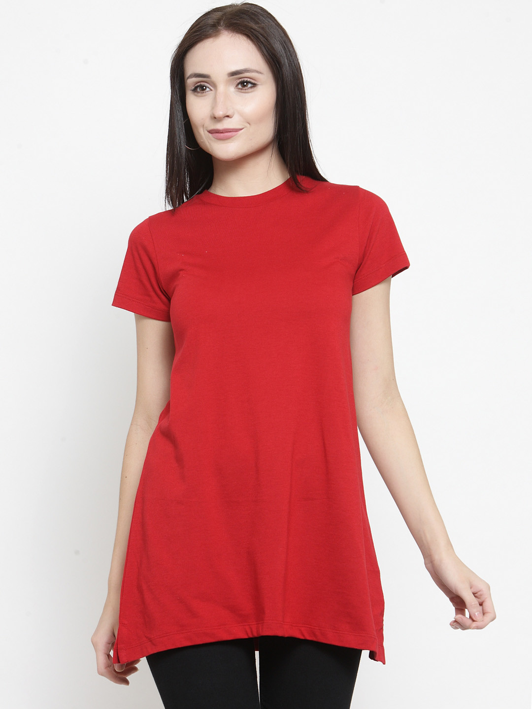 Kalt Women Red Solid Tunics