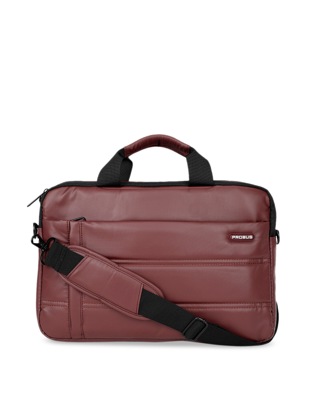 PROBUS Unisex Rust Brown Solid 13.3 inches Laptop Bag