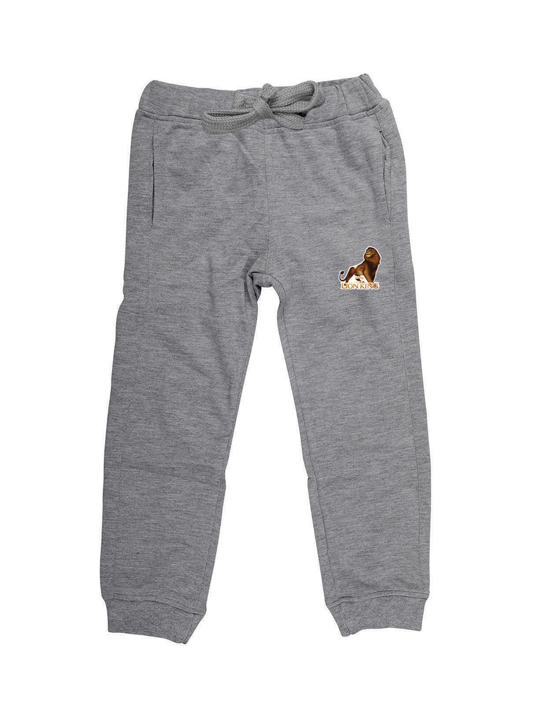 Disney by Wear Your Mind Kids Grey Melange Solid Pure Cotton Joggers