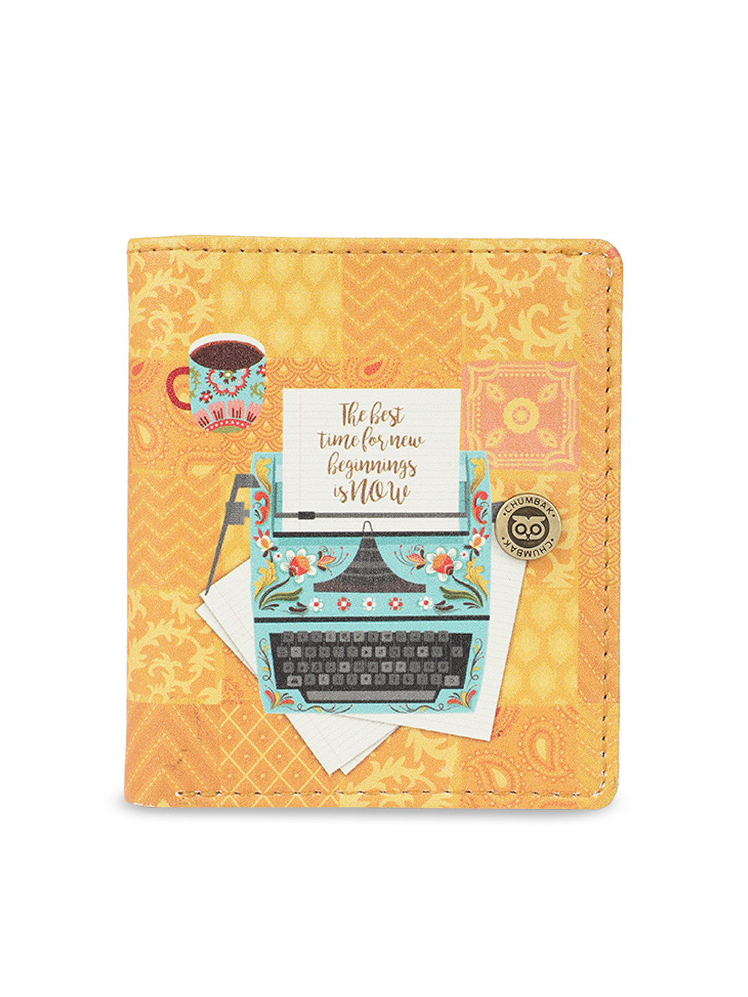 Chumbak Women Yellow Printed Two Fold Wallet