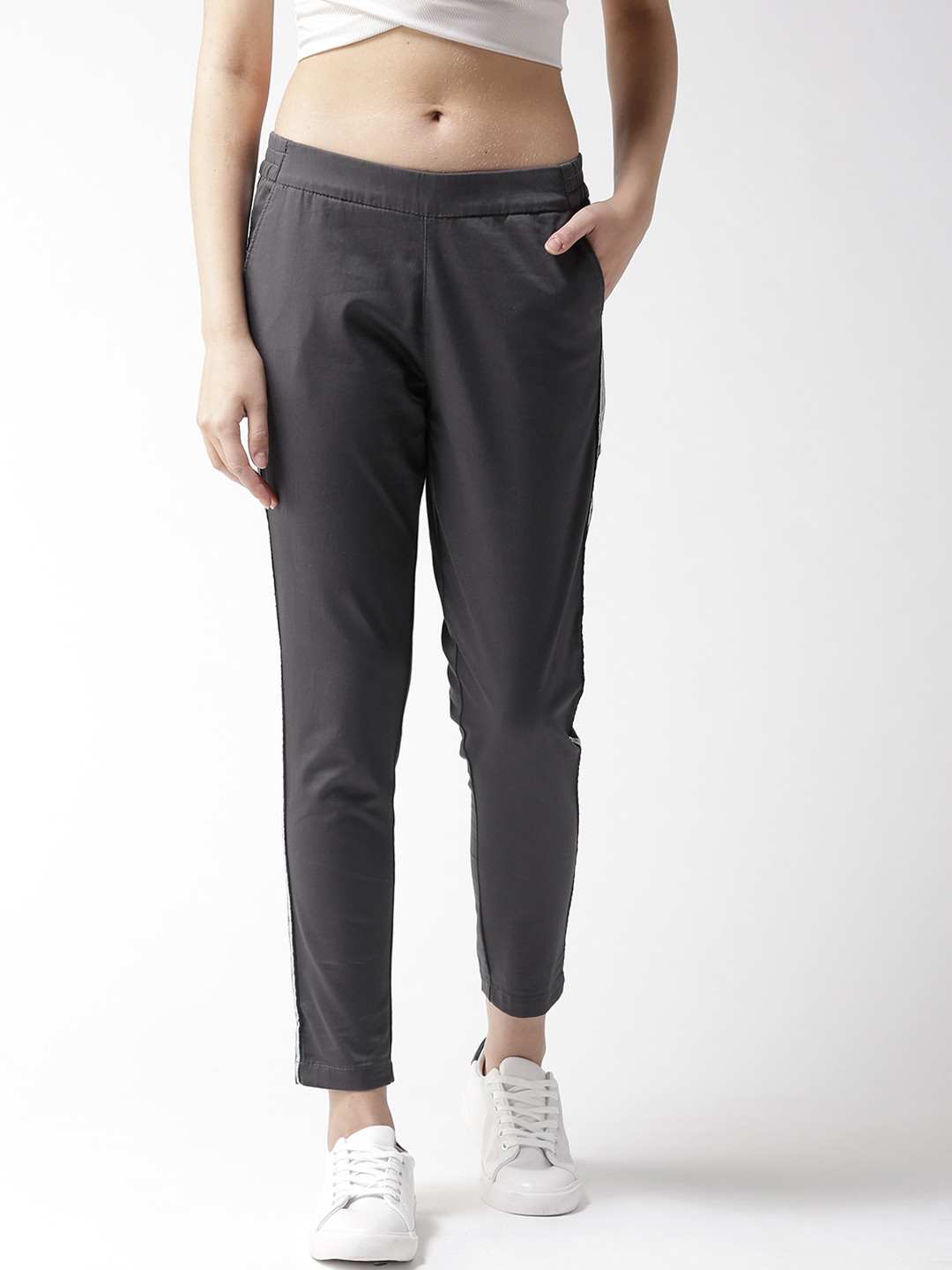 Xpose Women Grey Solid Skinny-Fit Treggings