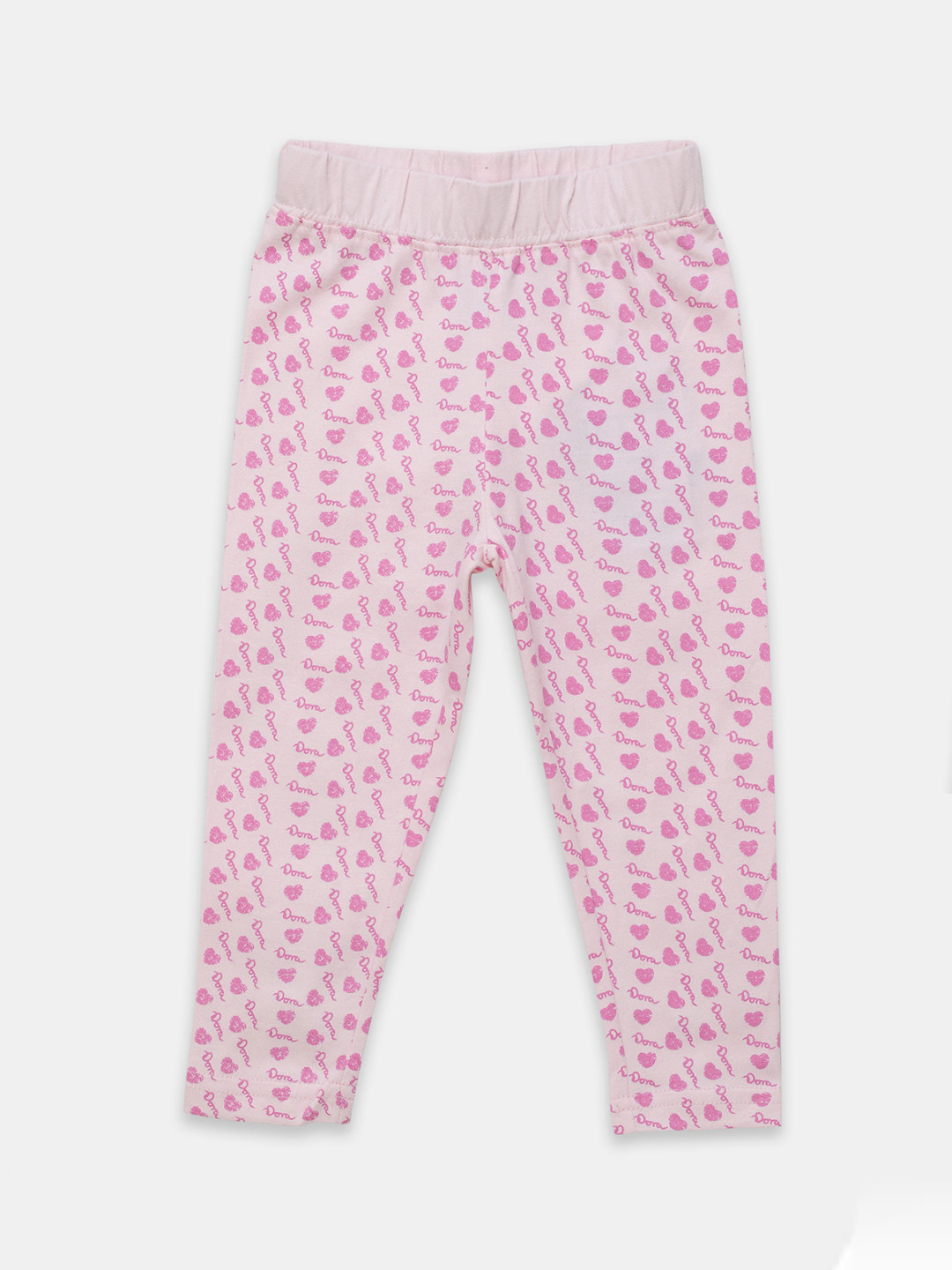 toothless Girls Pink Printed Pure Cotton Single Jersey Tights