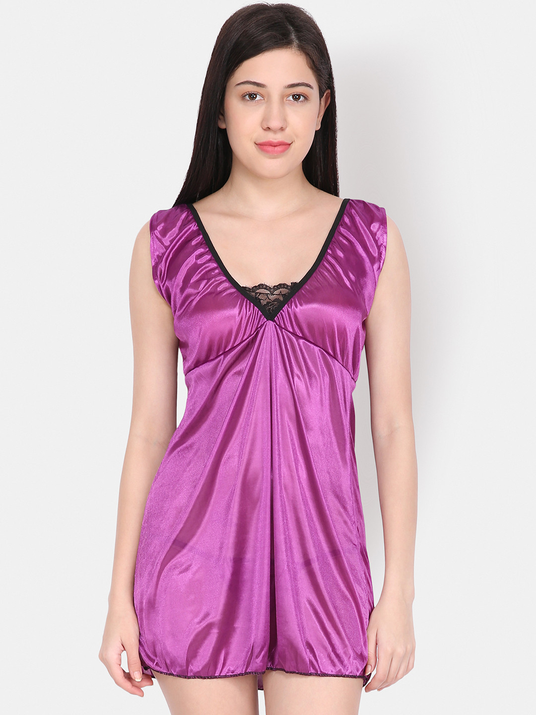 Ms.Lingies Purple Solid Baby Doll MS100