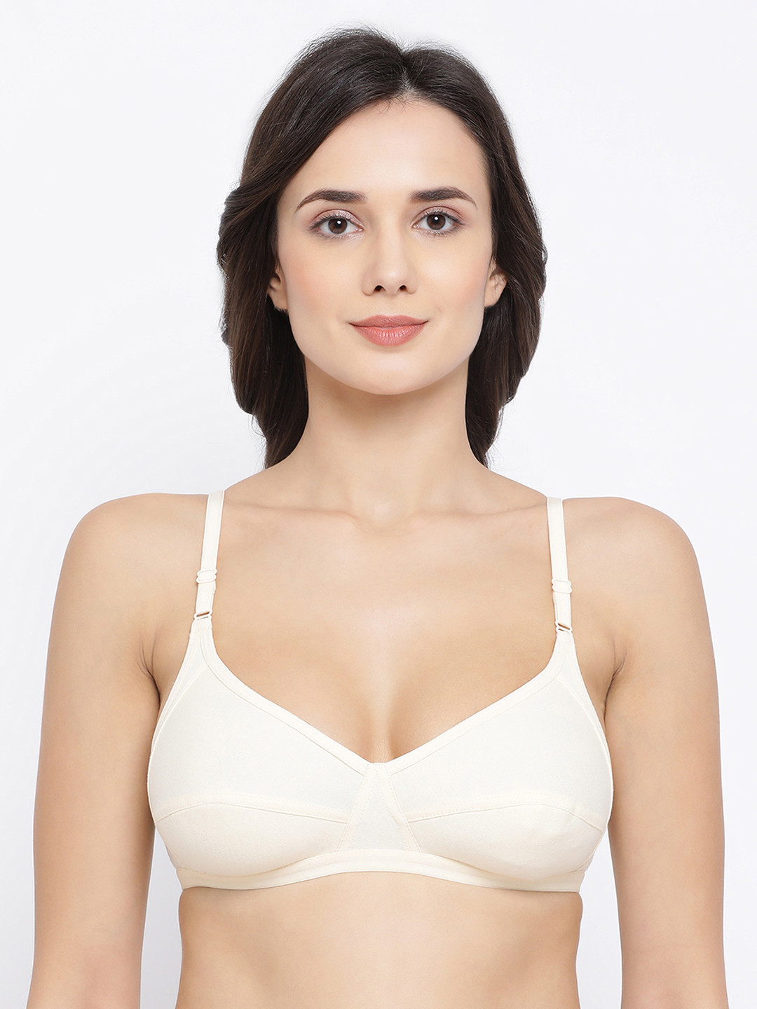 Clovia Beige Solid Cotton Non-Padded Full Cup Bra BR1953P2432