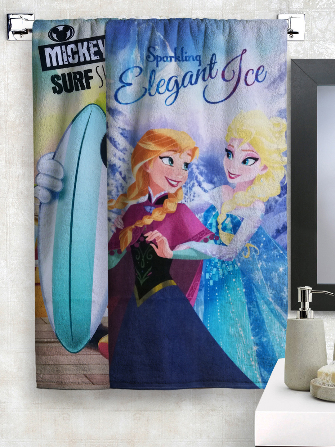 Disney Kids Set Of 2 Printed 350GSM Cotton Bath Towels