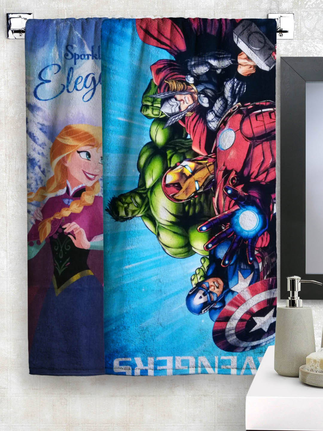 Disney Kids Set Of 2 Printed 350GSM Cotton Bath Towels