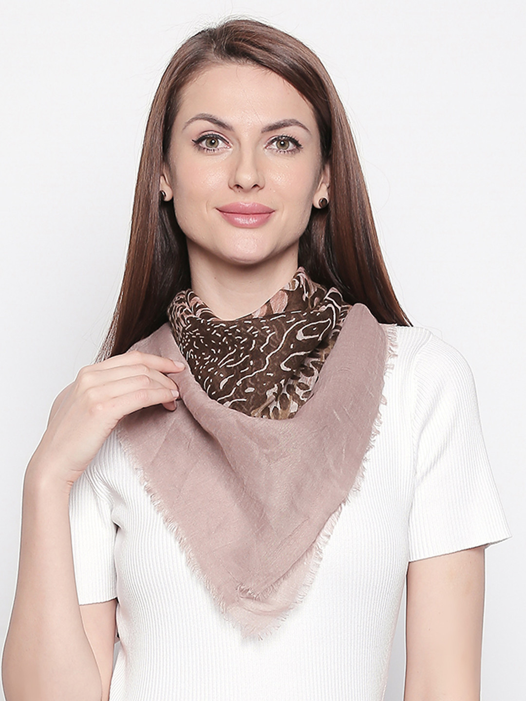 Style Quotient Women Brown Printed Scarf
