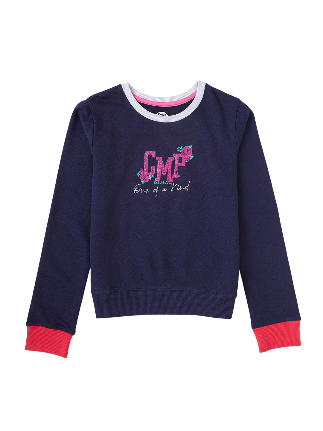 Cub McPaws Girls Navy Blue Printed Sweatshirt