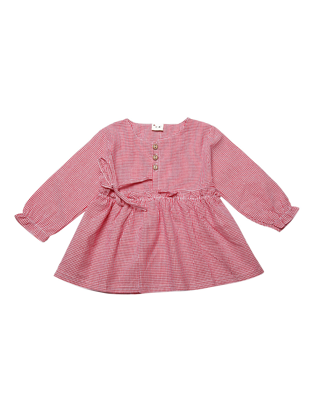 J Style Girls Red Checked Fit and Flare Dress