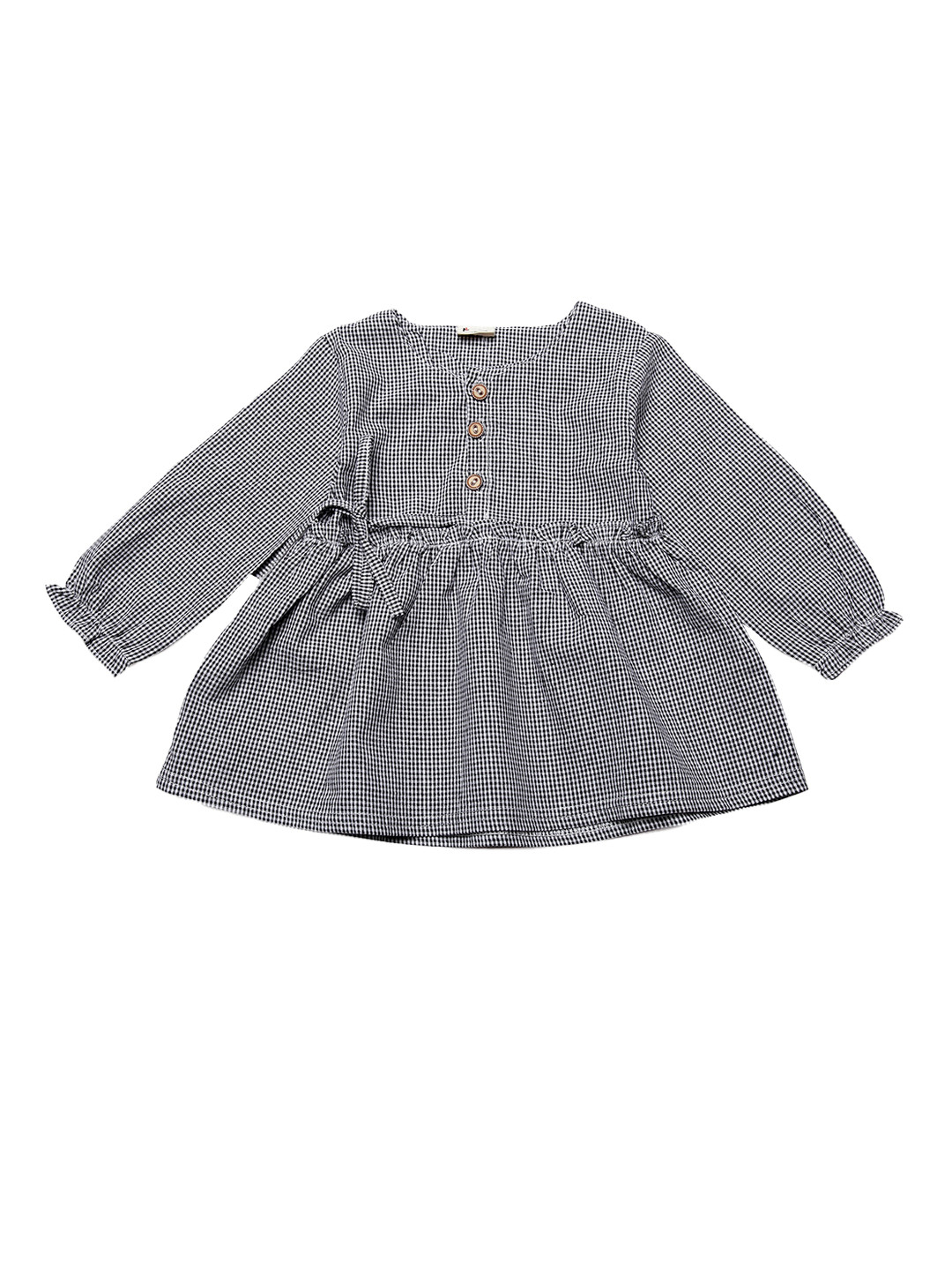 J Style Girls Black & White Checked Fit and Flare Dress