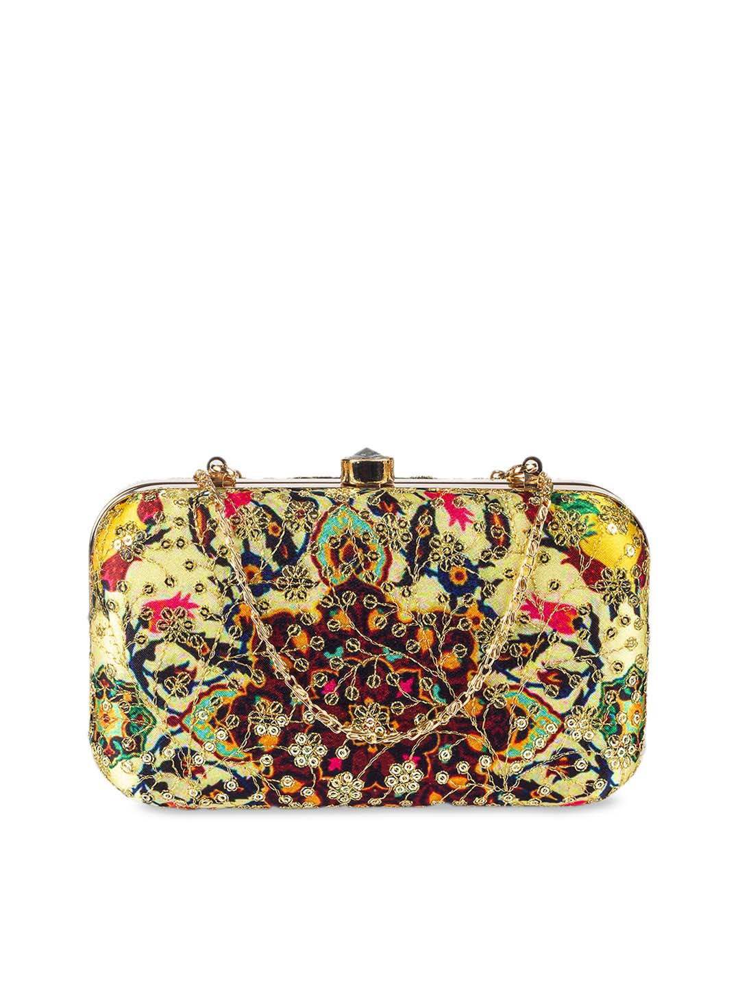 PARIZAAT BY SHADAB KHAN Multicoloured Printed Clutch